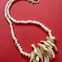 Colier perle de cultura albe & sidef natural