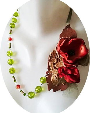 set floral verde rosu corai