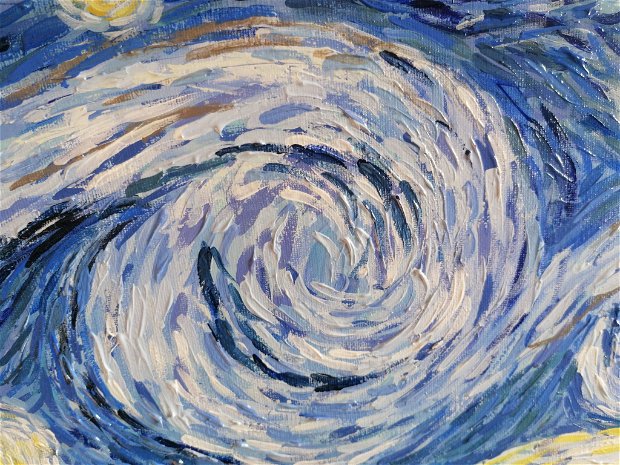 Tablou pictat manual reproducere dupa Vincent Van Gogh, O noapte înstelata 1899