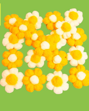 Flori 3D 9 cm, pufoase, diferite culori, crosetate manual. Aplicatii handmade pentru haine. Aplicatie de cusut sau lipit. LA COMANDA