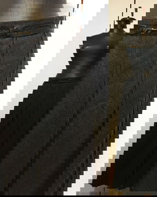 HUCKE FUSTA STOFA LANA CU INSERITE DE PIELE NATURALA