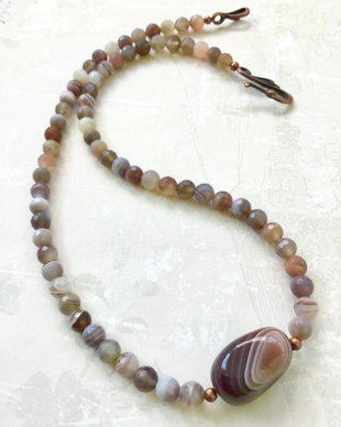 Colier CHOKER agate Botswana