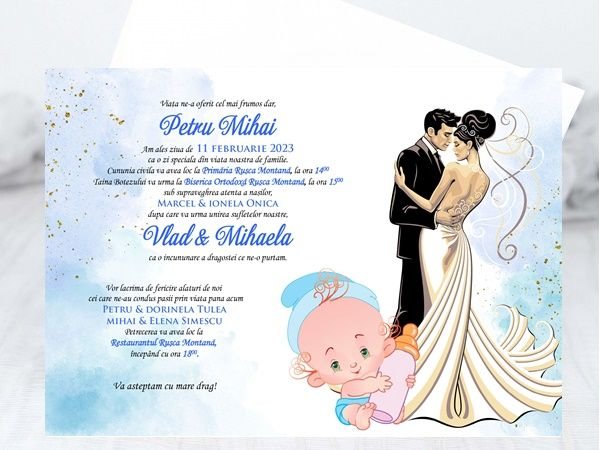 Invitatii nunta si botez PM56