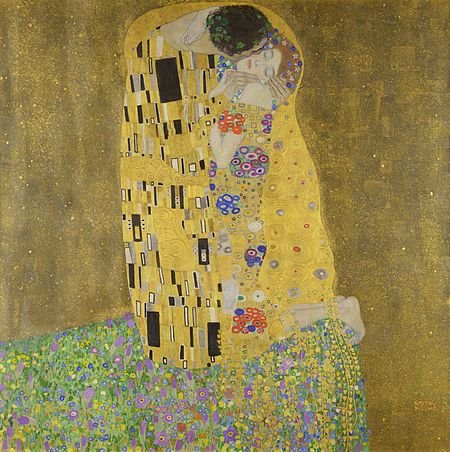 Cercei pictati manual reproducere dupa Gustav Klimt