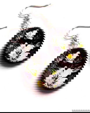 cercei lemn cu flori 42312