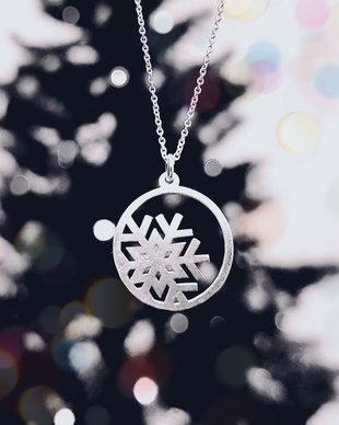 Colier din argint 92.5 cu medalion SNOWFLAKE