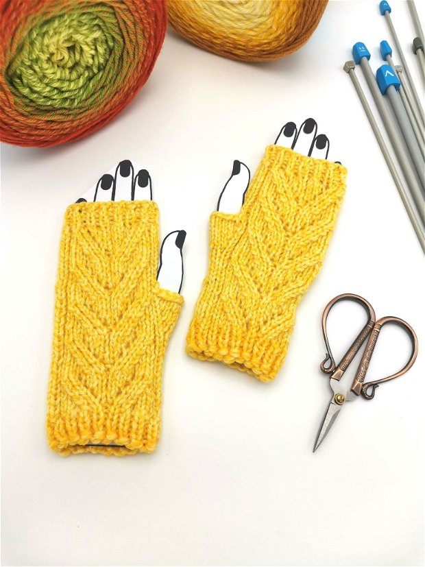 Mănuși tricotate manual mărime universală - manusi handmade