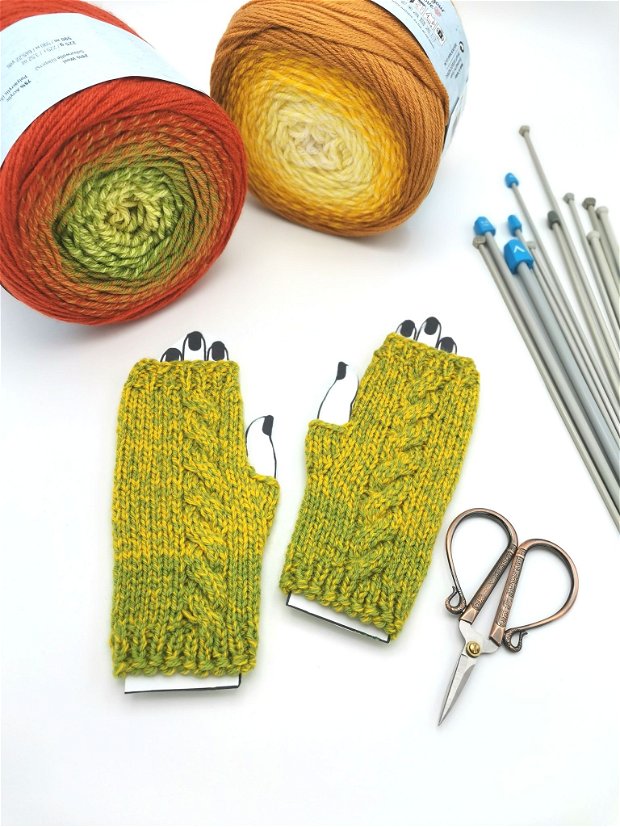 Mănuși tricotate manual mărime universală - manusi handmade