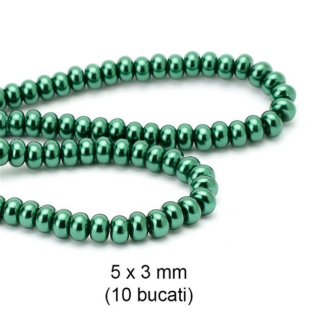 Perle de sticla, rondele, 10 bucati, RPS-01