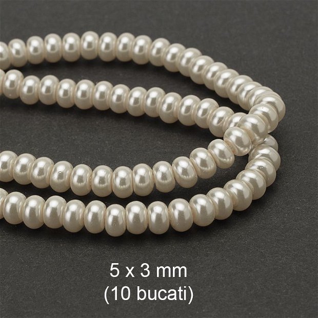 Perle de sticla, rondele, 10 bucati, RPS-05