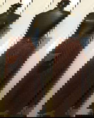 FUSTA SET CLOCH AMPLA DIN PIELE NATURALA INTOARSA