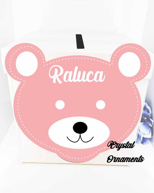 Cutie de dar botez ursulet