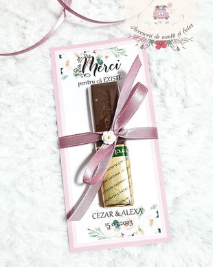 Marturie dulce nunta sau botez flori roz