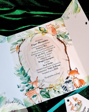 Invitatie botez Wood Animals