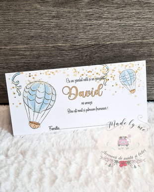 Plic de bani Balon de aer cu auriu