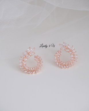 Cercei mireasa rose gold