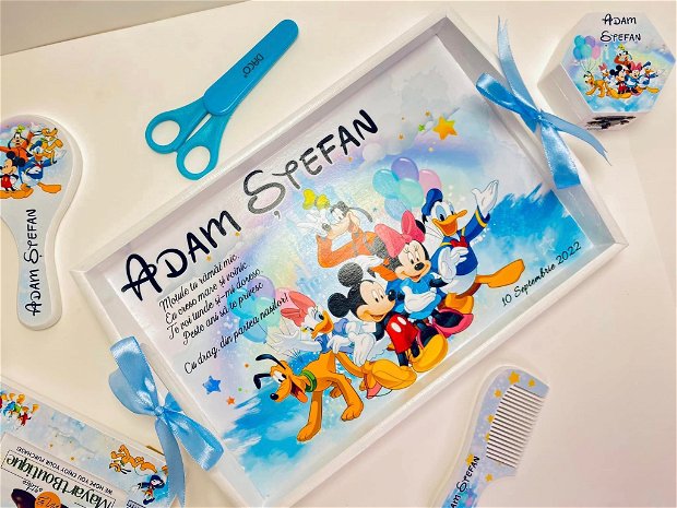 Set aniversar personalizat 1 anisor - Clubul lui Mickey Mouse - Tavita mot si accesorii