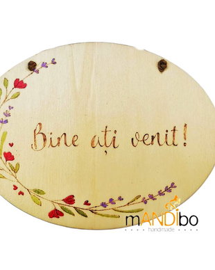 Tablita pirogravata - Bine ati venit