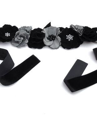 Brau cu flori catifea Curea cu flori handmade