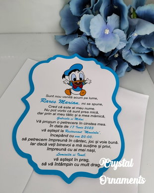 Invitatie botez baby donald