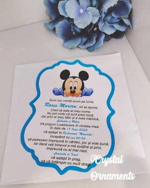 Invitatie botez baby Mickey