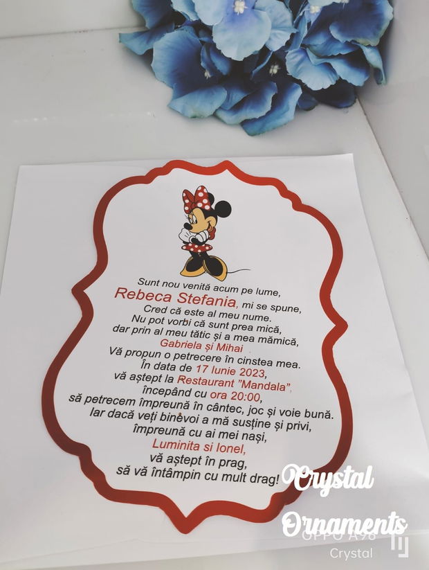 Invitatie botez Minnie Mouse