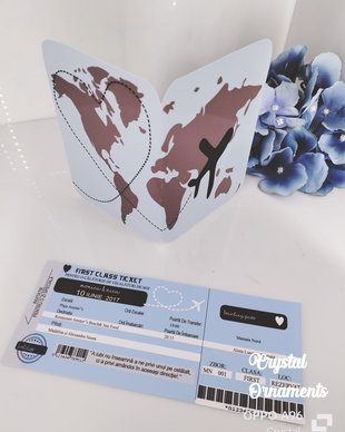 Invitatie nunta pasaport si bilet de avion