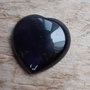 Cabochon agata neagra, inimioara 25x25 mm