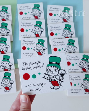 Martisor cosar magnet pictat manual personalizat cu mesaj