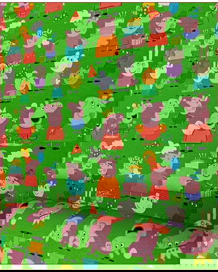 !imediat!Jerse buclat (french terry) - de la 50x90cm - elastic, Peppa Pig, cod C2