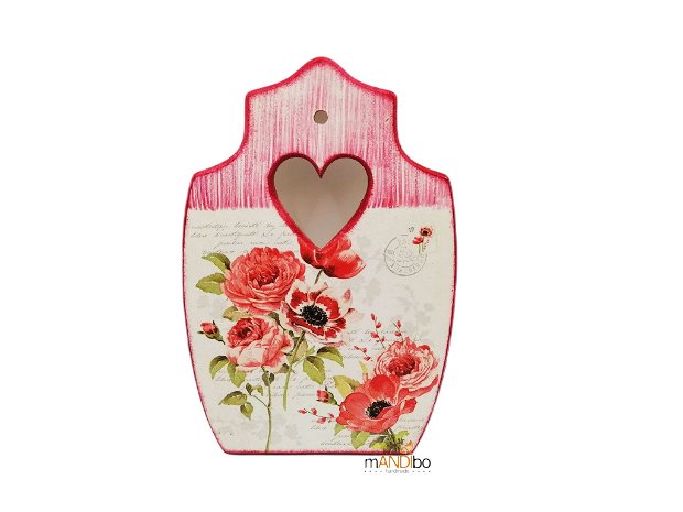 Tablou tocător decorativ cu inimă pentru bucătărie - Flori