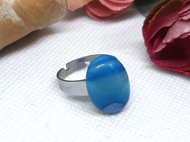 Inel agat pe baza otel inoxidabil