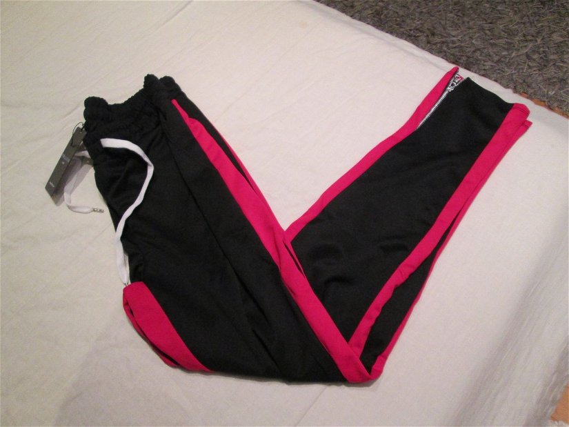 pantaloni noi dunga rosie XL super