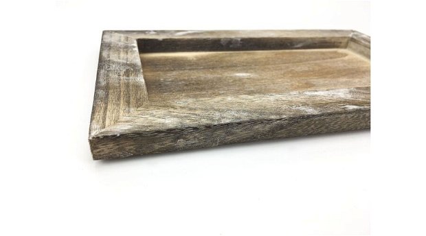 Rama din lemn/tava gri antic 15 x 25 cm- 2356G