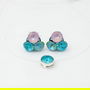 Set Swarovski Trio Chaton / Lantisor fir transparent / Argint 925
