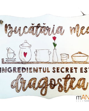 Tăbliță pirogravată - Bucătăria mea