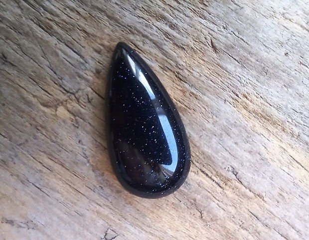 Cabochon blue goldstone, 30x15 mm