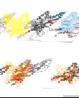 Martisor Fluture Brodat pe Organza