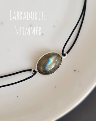 Colier/Choker din argint cu Labradorit