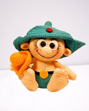 Bebel ,,Micul Aparator"- papusa/jucarie bebe baiat, crosetata, handmade