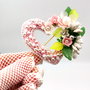 Rezervat Broșă ac - Pink Heart Flowers