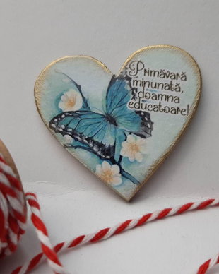 Martisor cu fluture pentru educatoare/invatatoare/ profesoara