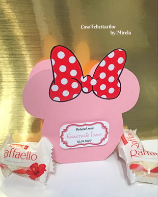 Cutii marturii botez tematica Minnie mouse