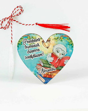 Martisor cu bufnita pentru educatoare/invatatoare