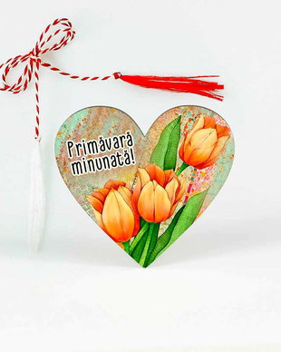 Martisor inima cu lalele