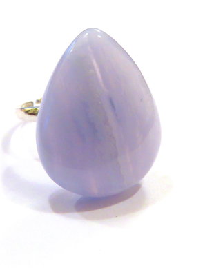Inel Calcedonie albastra si Argint 925 - IN589 - Inel bleu reglabil, cadou romantic, inel pietre semipretioase, cadou 8 martie, cadou iubita, cadou sotie, inel cadou, cristaloterapie