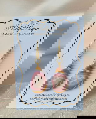 Cercei marmorati roz/lila/alb/ocru / Handmade Polymer Clay Earrings