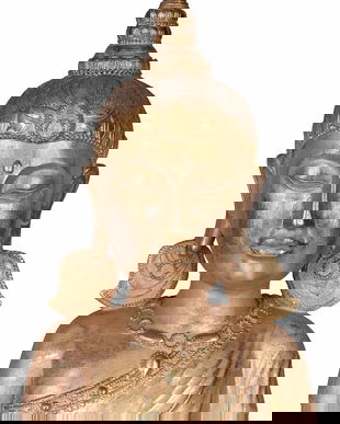 Bustul lui Buddha auriu din rasini