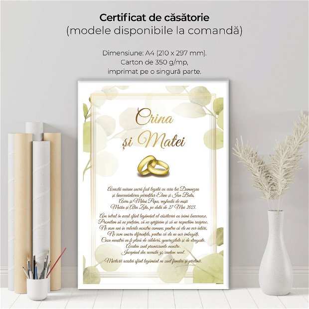Certificat de căsătorie EUCALIPT