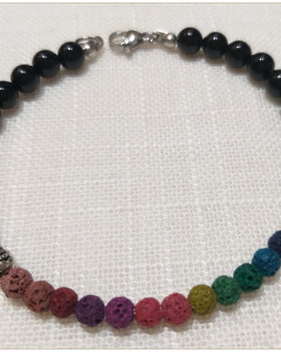 BRATARA- ONIX SI LAVA COLORATA